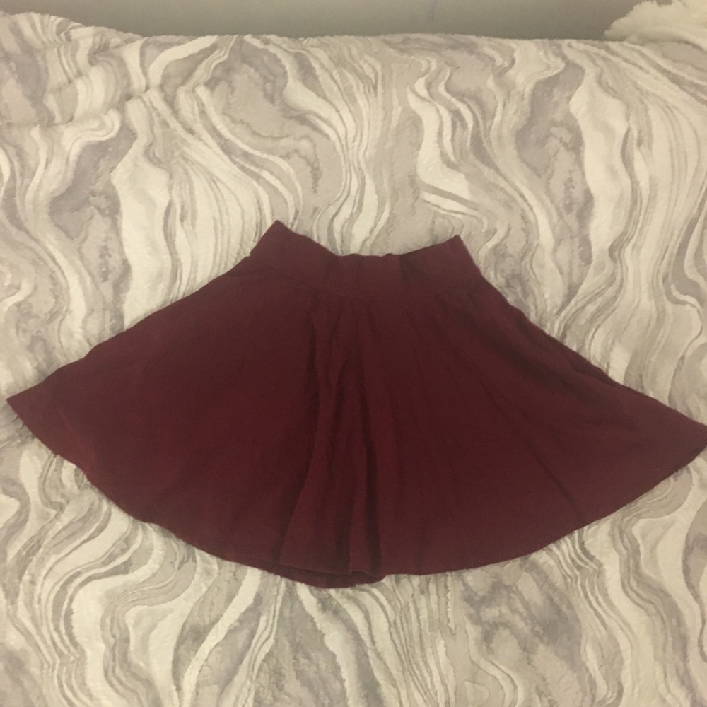 Burgundy Skater Skirt
